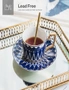 Pouch Me Bone China Tea Set Cup Saucer And Spoon Vintage Italian Style Ceramic Porcelain Tableware Afternoon Tea & Coffee Luxury Serveware | Léontine Chevron, hi-res